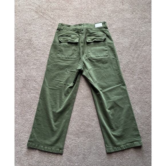 Pistola 29 Army Green Wide Leg Cropped Cargo Utility Pants Sophia $158 - Picture 4 of 8